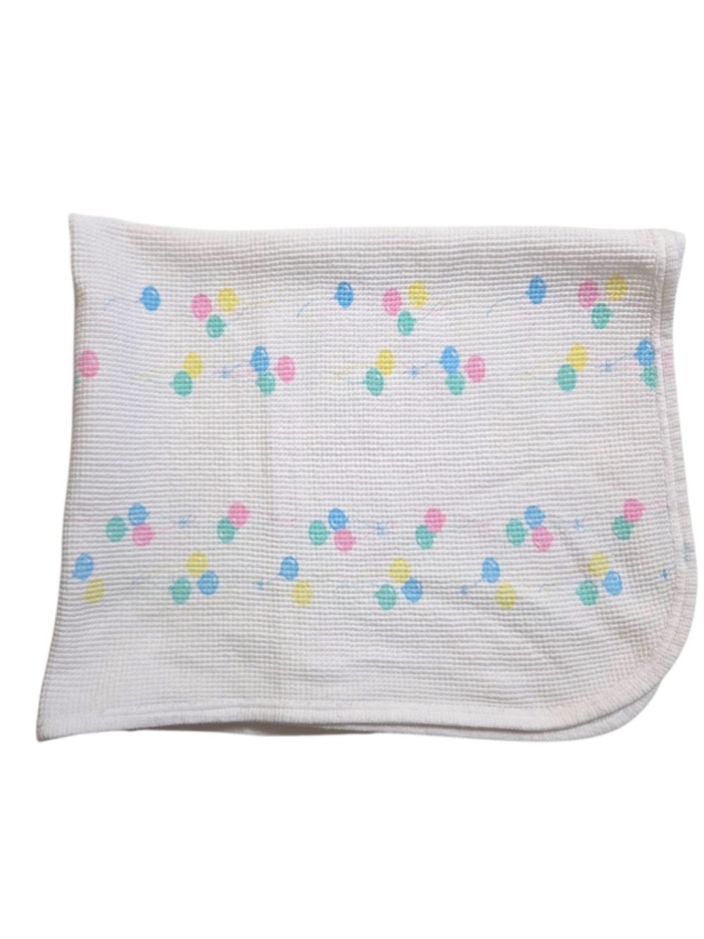 Vintage Baby Morgan Receiving Blanket Pastel Balloons 100% Cotton USA